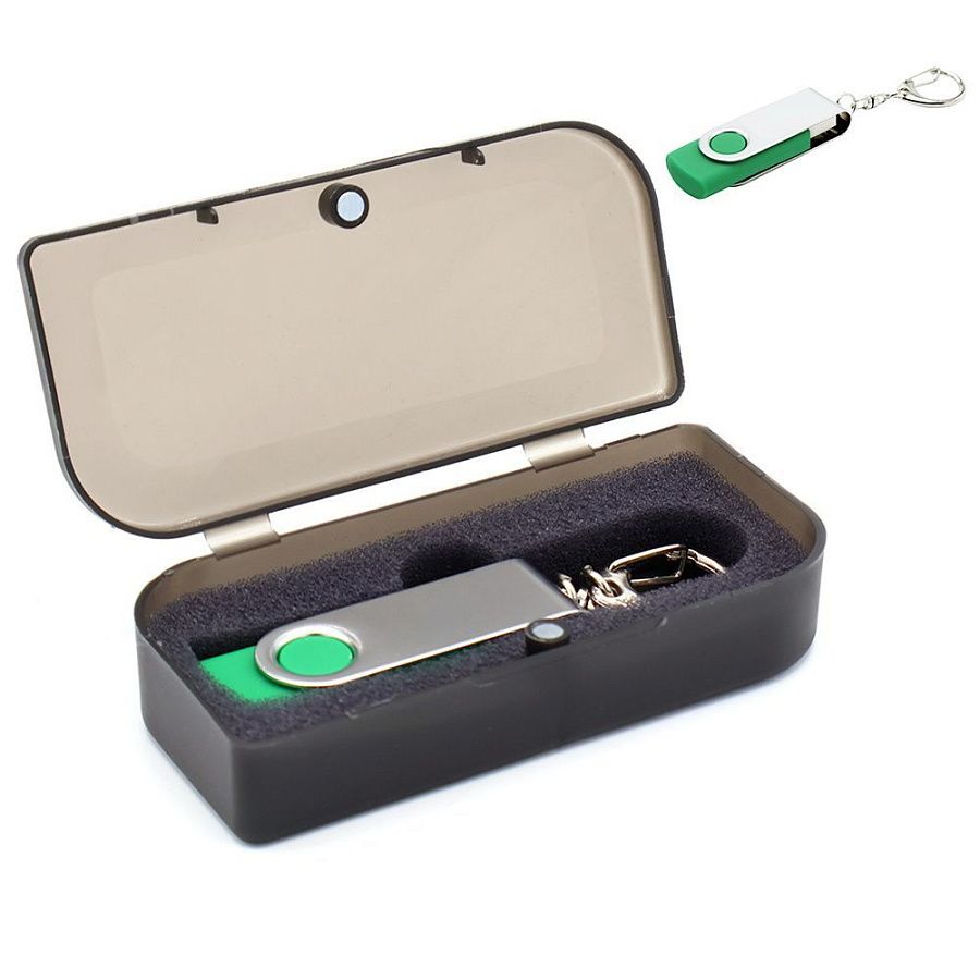 Флешка Twist 32 Гб в футляре, зеленая