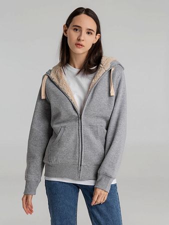 Толстовка унисекс на молнии Sherpa 280, серый меланж, размер XXS