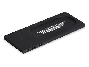 Беспроводное настольное зарядное устройство «Glide» с подсветкой, soft-touch, цвет: черный