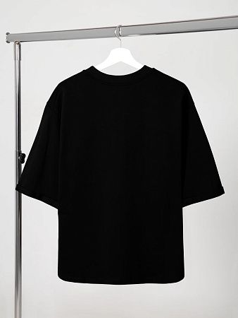 Футболка оверсайз унисекс Kosmos 2.0, черная, размер XS/S