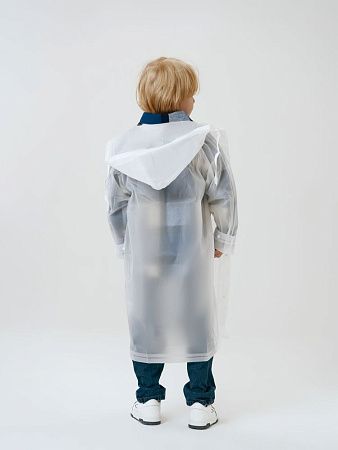 Дождевик детский RainDrop Kids, белый, размер 8 лет (118-128 см)