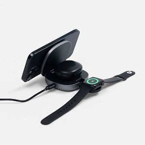 Складная станция беспроводной зарядки flowPad, серая