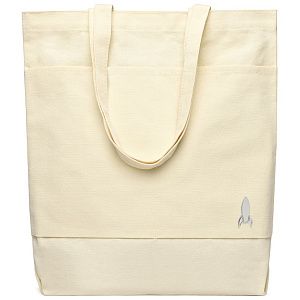 Сумка для покупок JETTA 325 г/м² с шильдом - ракета, натуральный