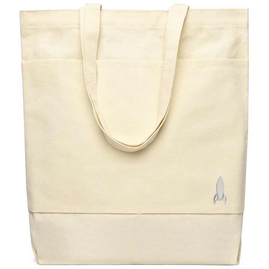Сумка для покупок JETTA 325 г/м² с шильдом - ракета, натуральный