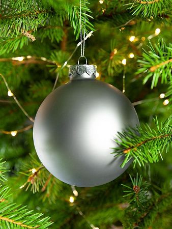 Елочный шар Finery Matt, 10 см, матовый серебристый