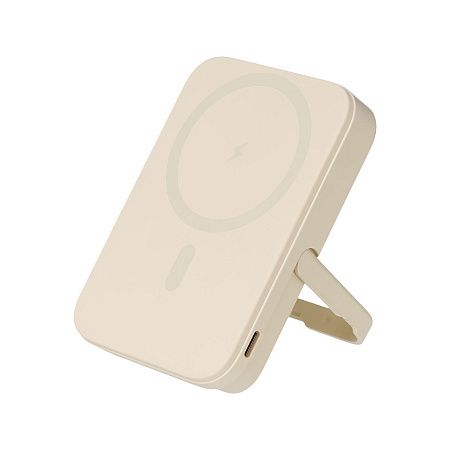 Внешний аккумулятор Юнион PD (Union PD) 10000mAh с функцией беспроводной зарядки 15W, бежевый