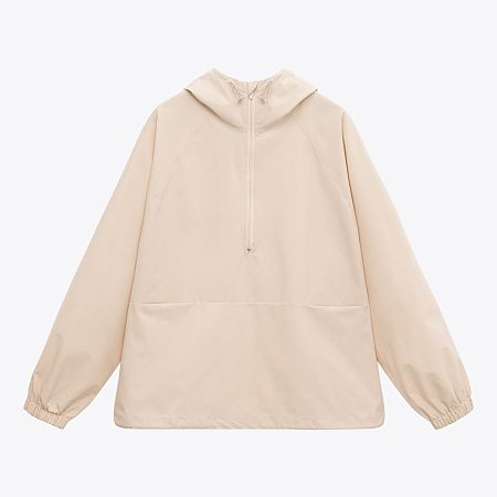 Ветровка (анорак) оверсайз унисекс RISSMAN, бежевая, размер M/L