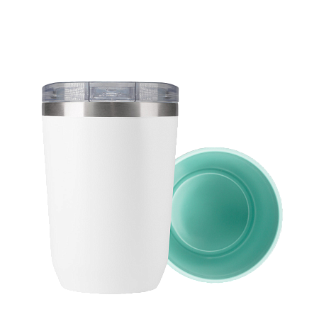 Термокружка вакуумная с керамическим покрытием Арктик (Arctic), белый/аква