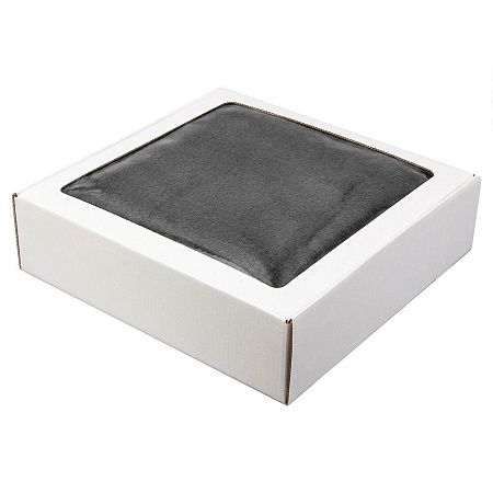 Плед дорожный флисовый  Comfort Warm, темно-серый, размер 152*127 см, в подарочной белой крафтовой коробке с окошком