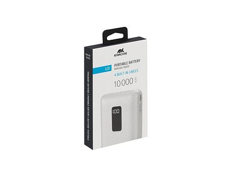 Внешний аккумулятор с дисплеем и встроенными кабелями VA2210, 10000 mAh