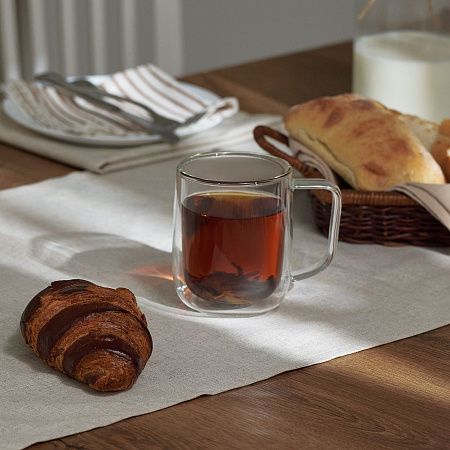 Кружка стеклянная с двойными стенками Viora