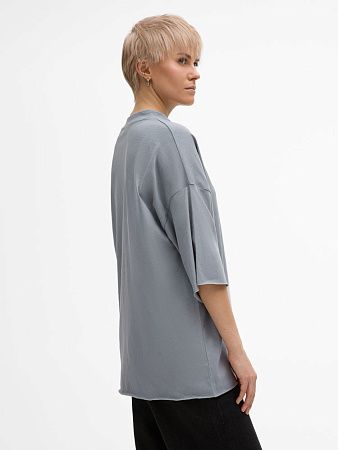 Футболка унисекс оверсайз T1, серая, размер XS/S