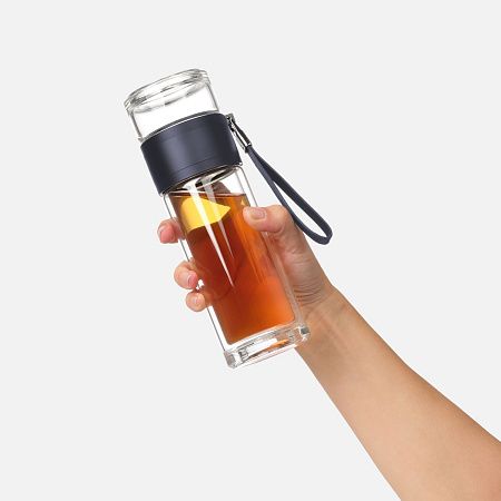 Бутылка стеклянная с двойными стенками Terso, синяя