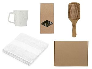 Подарочный набор для ванны с полотенцем, расческой и кружкой