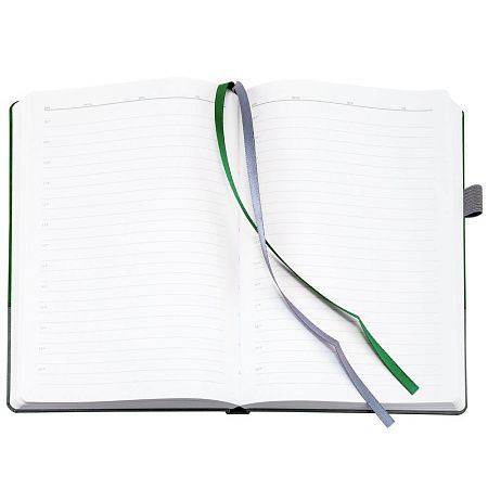 Ежедневник Horizon, недатированный, серый с зеленым