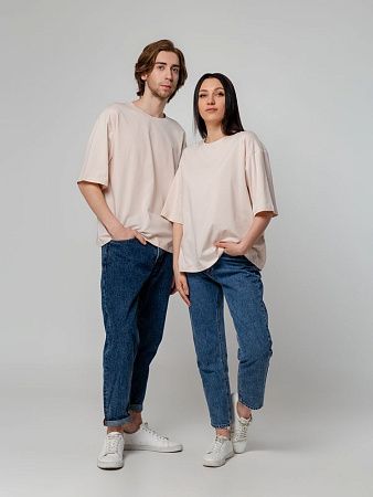 Футболка унисекс оверсайз Street Vibes, бежевая, размер M/L