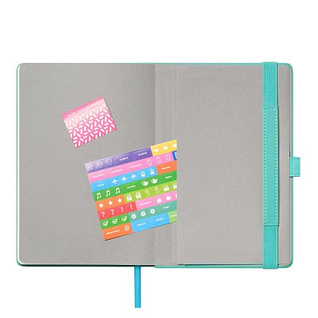 Ежедневник Alpha недатированный, серый/бирюзовый