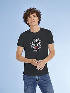 Футболка «Нежен», черный меланж под нанесение