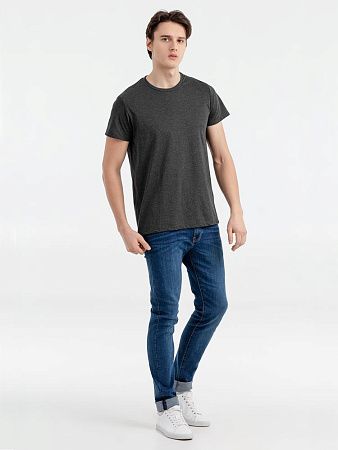 Футболка мужская Regent Fit 150, черный меланж, размер M