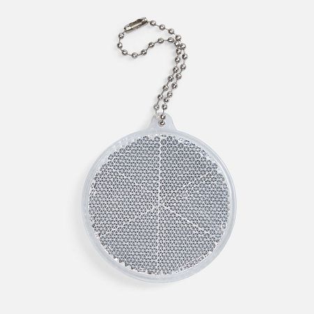 Пешеходный светоотражатель с цепочкой «Круг», белый