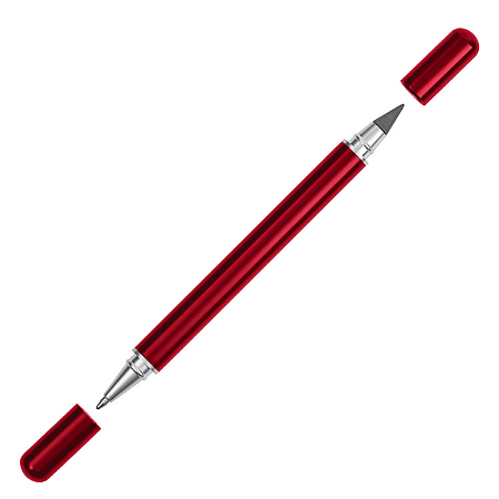 Ручка шариковая и вечный карандаш ETERNITY, металлическая, красная, матовая