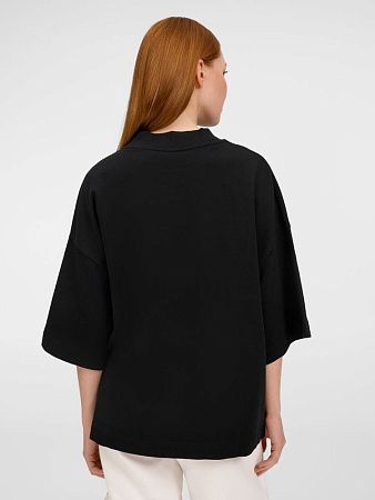 Футболка оверсайз унисекс T9, черная, размер XS/S