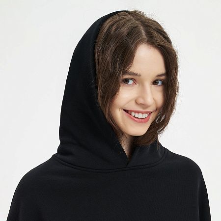 Худи оверсайз унисекс FUSION, черный, размер M/L