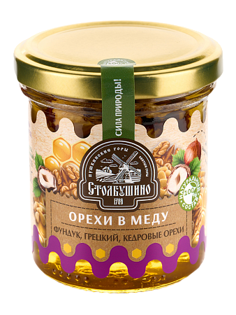 Подарочный набор "Деревенская мечта": мед, орехи, шоколад, елочная игрушка, чай 3 шт.