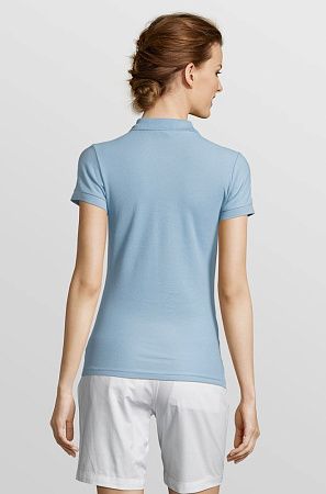 Рубашка поло женская People 210, голубая, размер XL