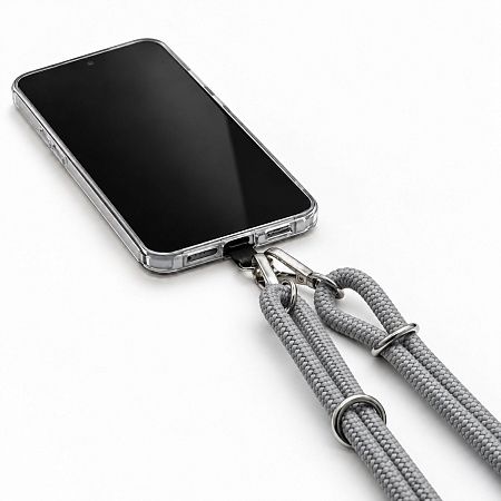 Шнур Cord с кольцами, карабинами и держателем для телефона, с регулировкой длины