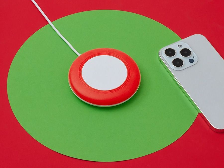 Беспроводное зарядное устройство «Disc» со встроенным кабелем 2 в 1