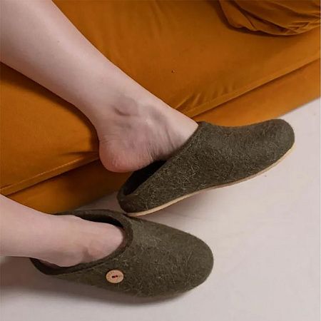 Домашние валенки Step, зеленые (олива), размер 47