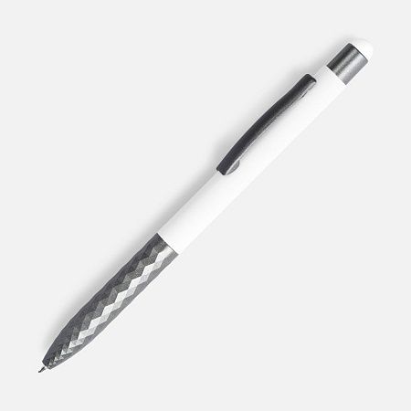 Ручка шариковая Digit Soft Touch со стилусом, белая