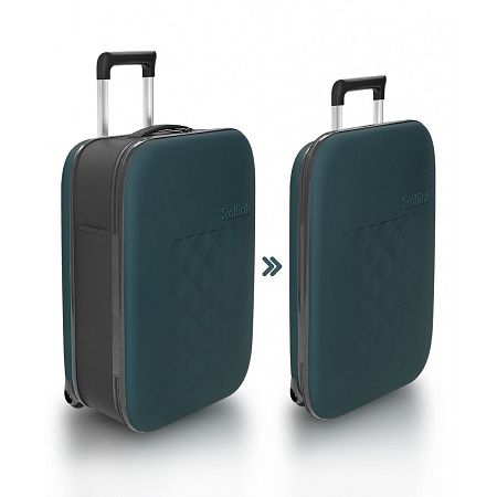 Чемодан складной Rollink Vega II 55x40x20 см, 2 колеса, бирюзовый