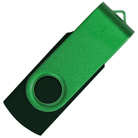 Флеш накопитель USB 2.0 Twister Сolor Mix 16GB, пластик Софт Тач/металл, черный/зеленый