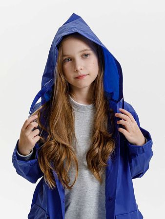Дождевик детский RainDrop Kids, ярко-синий, размер 10 лет (130-140 см)