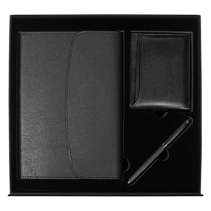 Набор подарочный Solution Prestige Trio ( ежедневник в суперобложке, кошелек, ручка), черный