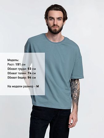 Футболка унисекс оверсайз Crosstown, серо-зеленая, размер XL