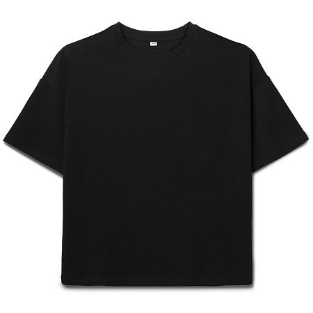 Футболка детская оверсайз Teezer, черная, размер 6 лет (110-116 см)