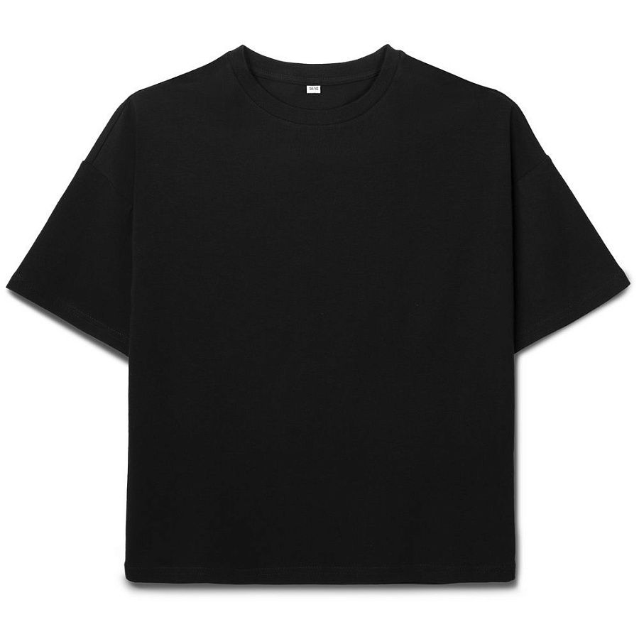 Футболка детская оверсайз Teezer, черная под нанесение