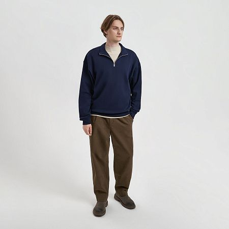 Толстовка на молнии унисекс Флоу (Flow), темно-синяя