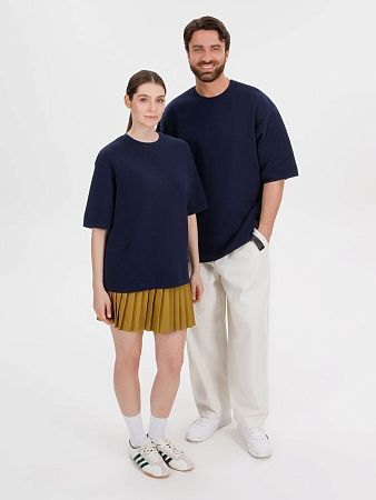 Джемпер с коротким рукавом Siluetti Volumica, темно-синий, размер XS/S