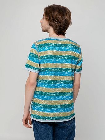 Футболка мужская Rayet двусторонняя, голубая с зеленым, размер S