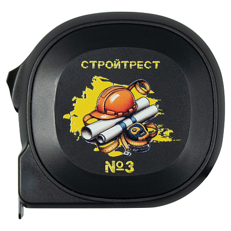 Рулетка Tools  Carpenter Print Sample "Стройтрест" 3 метра, пластиковая, с ремешком, черная