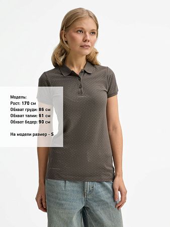 Рубашка поло женская Brandy Women, темно-серая с белым, размер XS