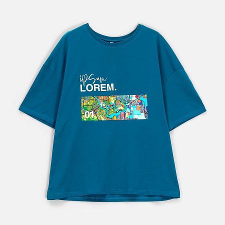 Футболка унисекс оверсайз Crosstown, бирюзовая (морская волна), размер S