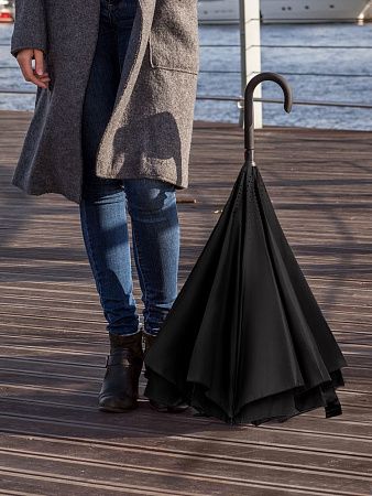 Зонт наоборот Style, трость, черный