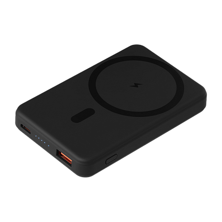 Внешний аккумулятор Ларго PD (Largo PD) 5000mAh с функцией беспроводной зарядки 15W, черный