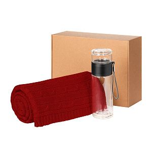 Подарочный набор Terso, Fado, бежевый (плед, термобутылка)