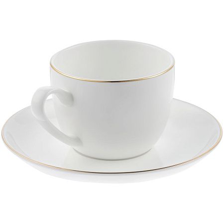 Кофейная пара Select, белая с золотистой отводкой